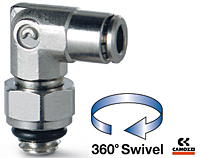 6522 Micro Series Male British Standard Parallel Pipe (BSPP) Metric Swivel Elbows